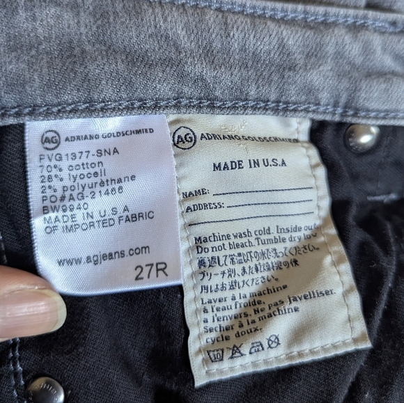 AG Adriano Goldschmied  Women's Size 27R Stevie Slim Straight Ankle Jeans, Gray  - Picture 11 of 13